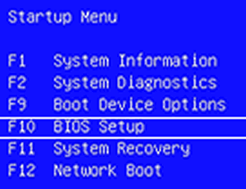 hp notebook bios key