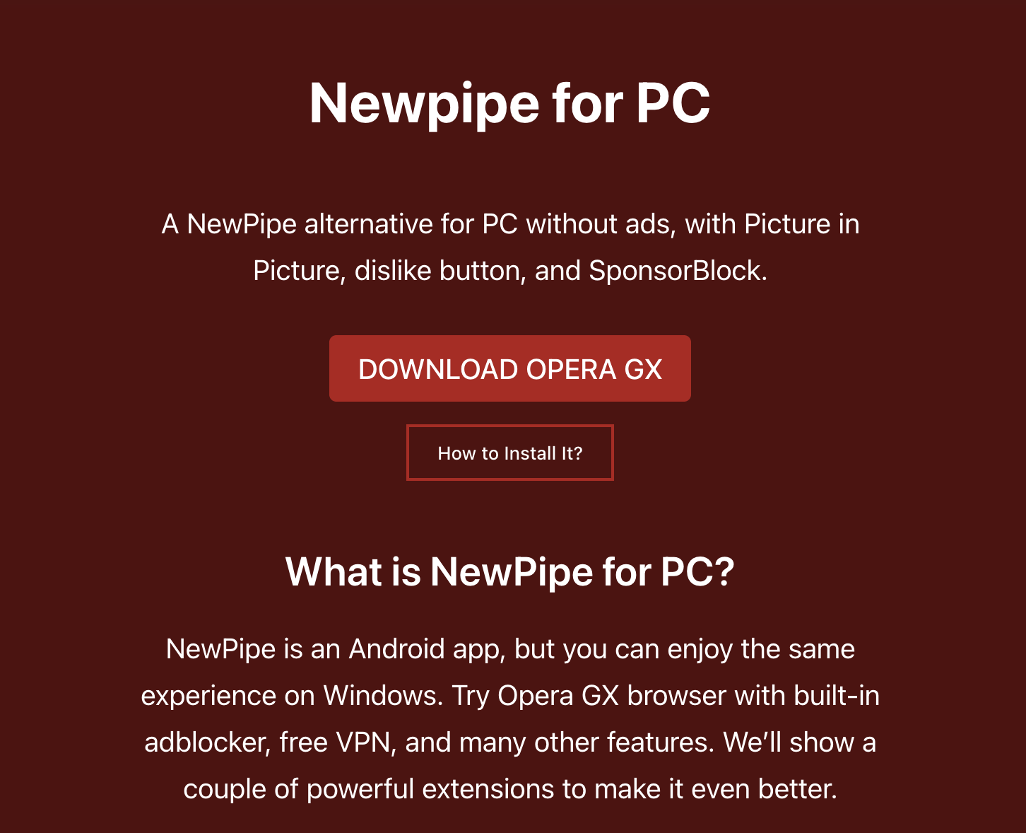 newpipe pc