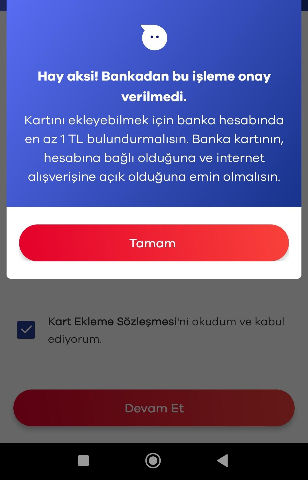 fastpay kart ekleme sorunu