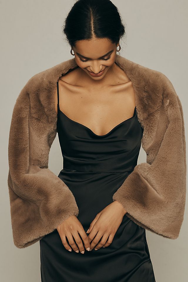 faux fur shrug