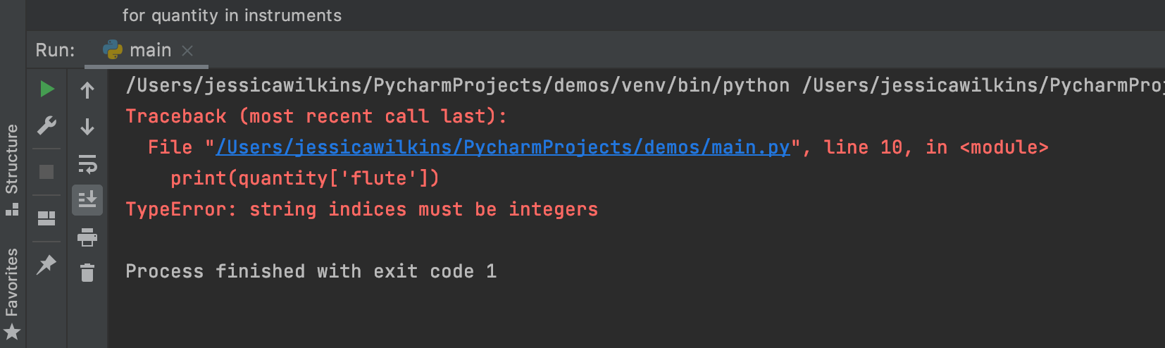 string indices must be integers