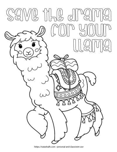 llama coloring page