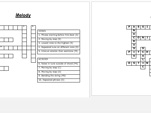 crossword melody