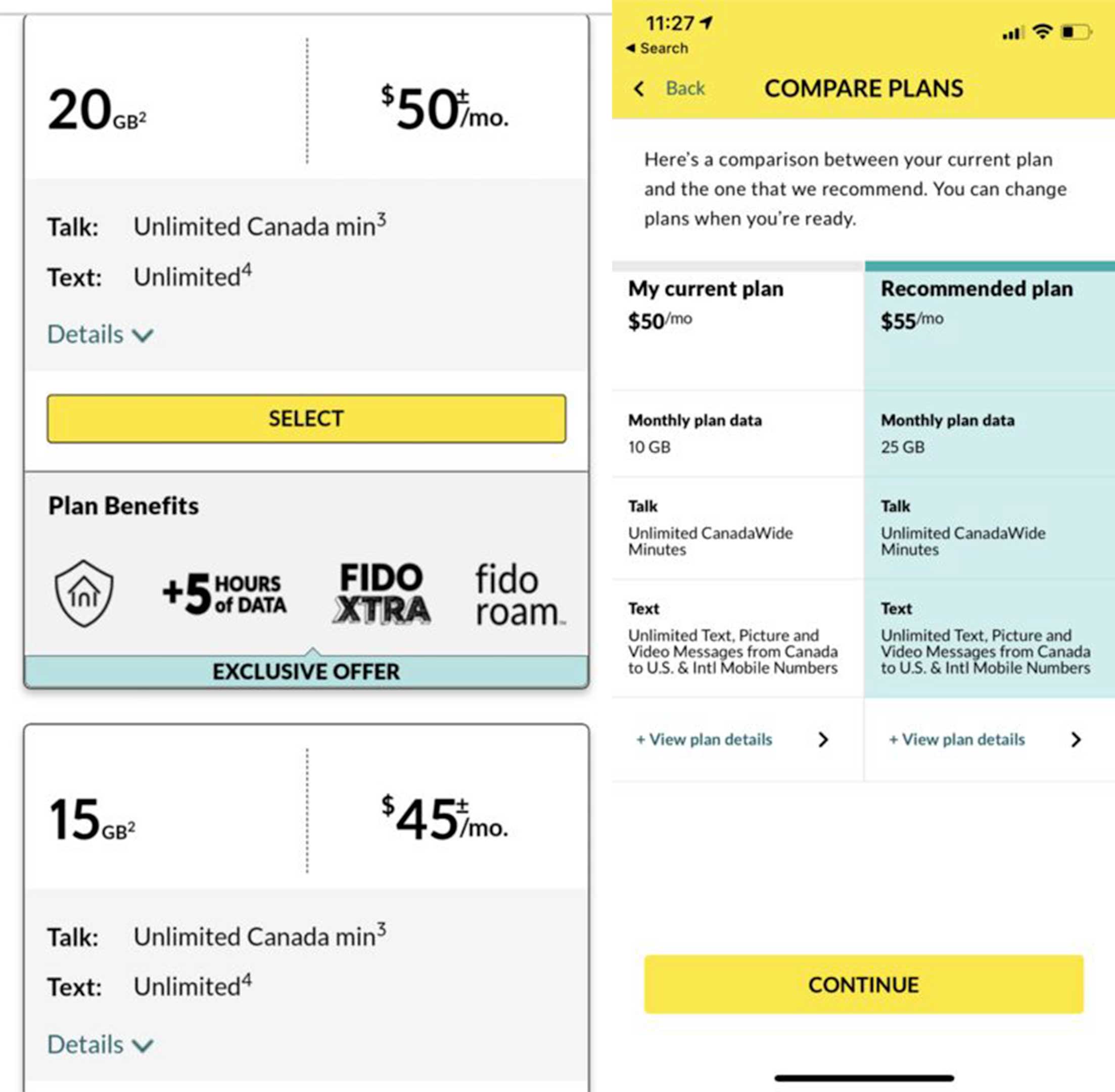 fido phone plans