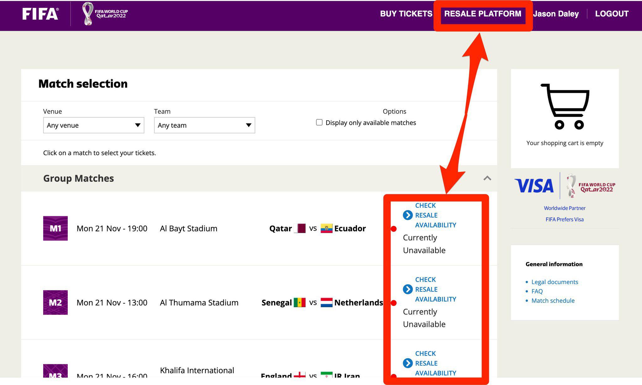 fifa resale tickets unavailable