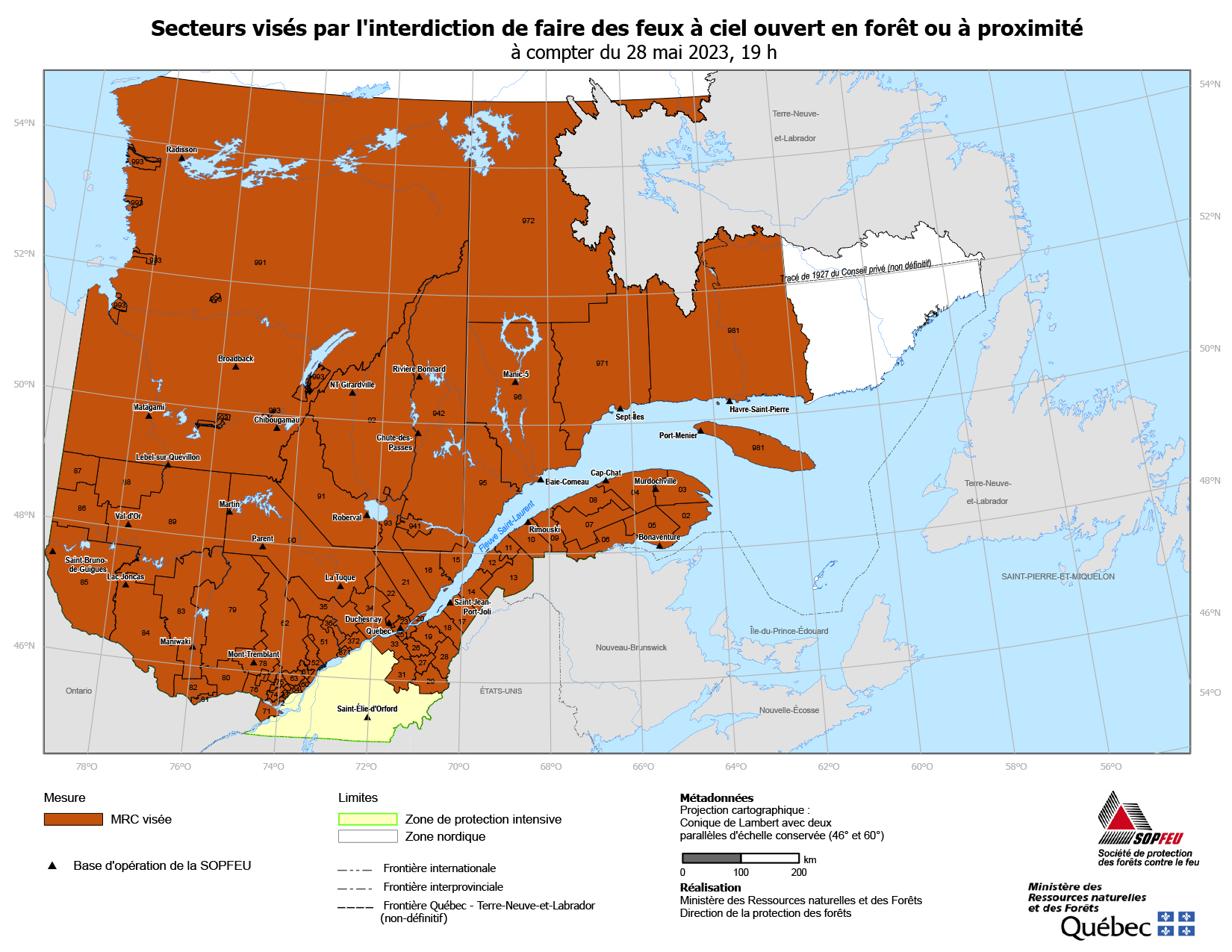 fire map quebec