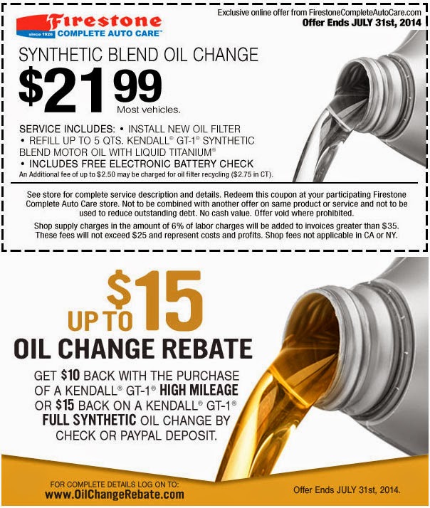 firestone oil change coupon