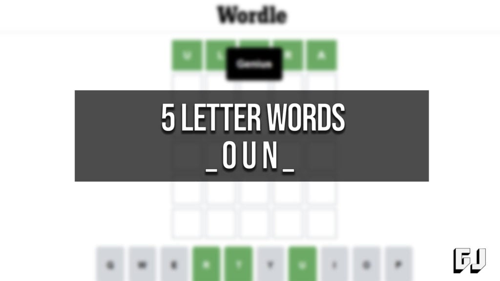 five letter word with oun in middle