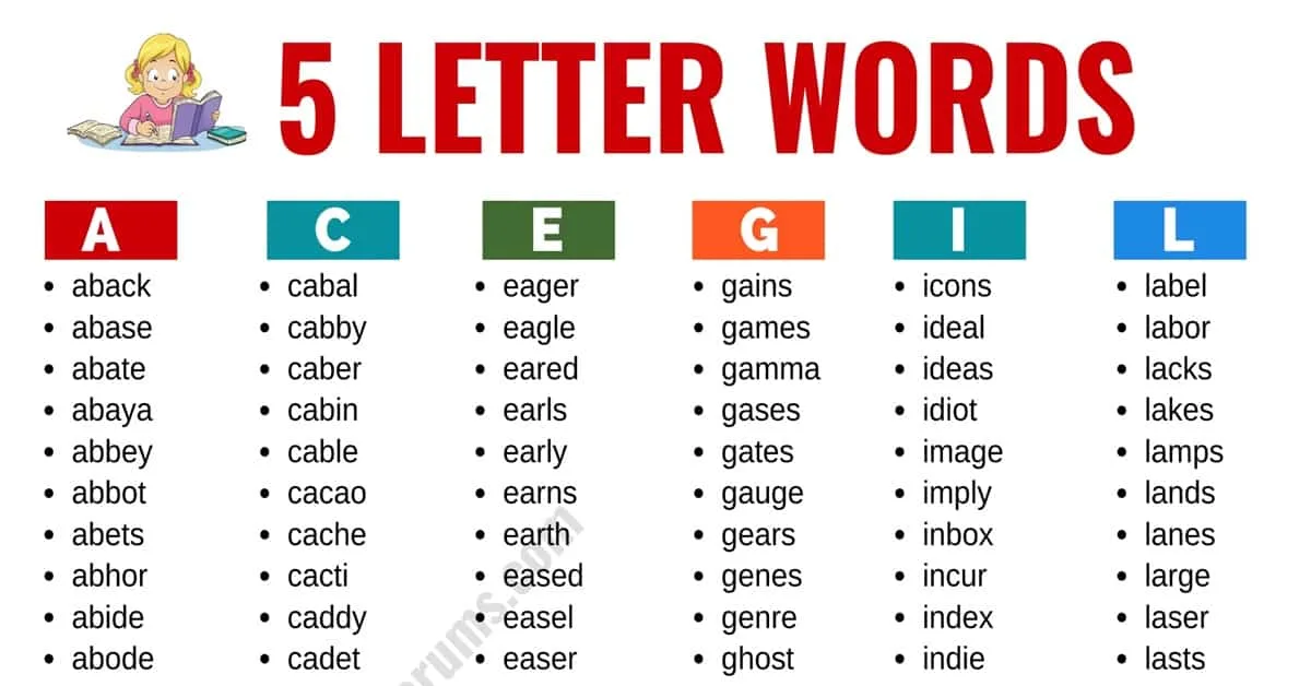 five letter word with these letters