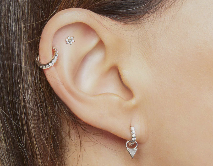 flat ear piercing