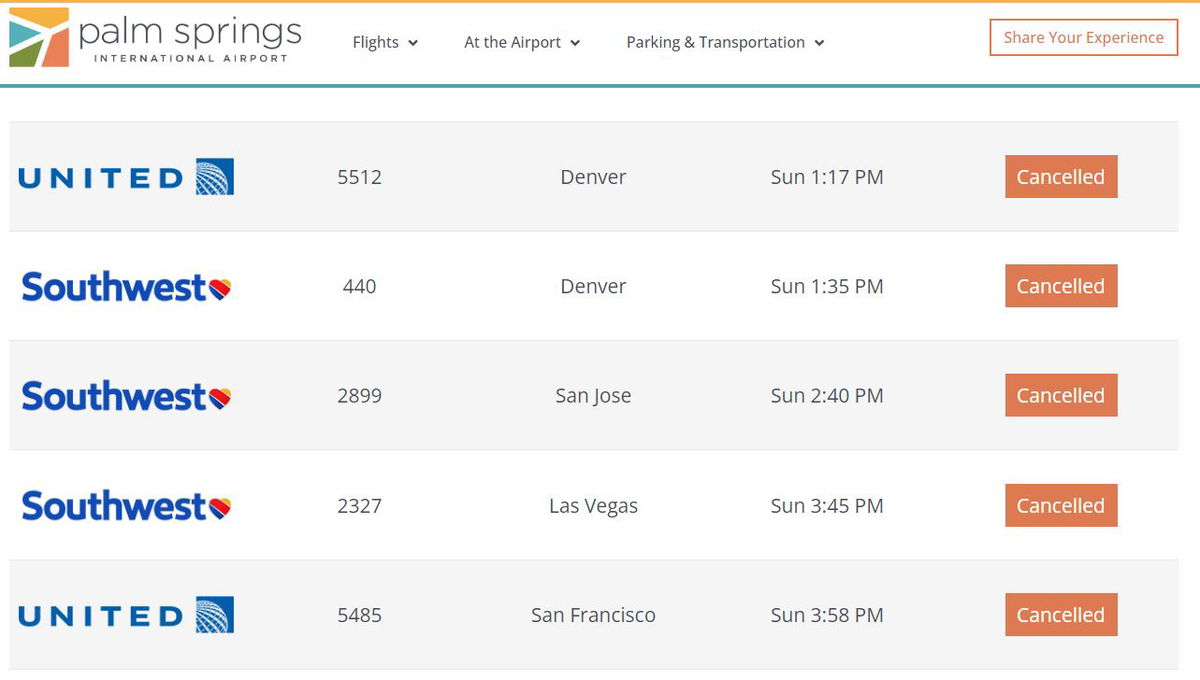 flight status palm springs