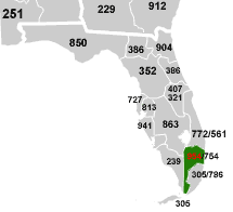 florida 954 area code