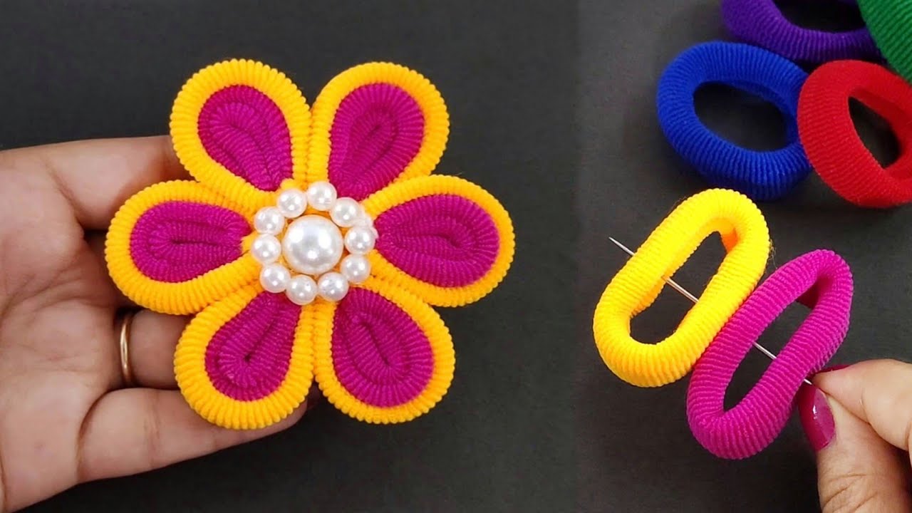 flower hair rubber band