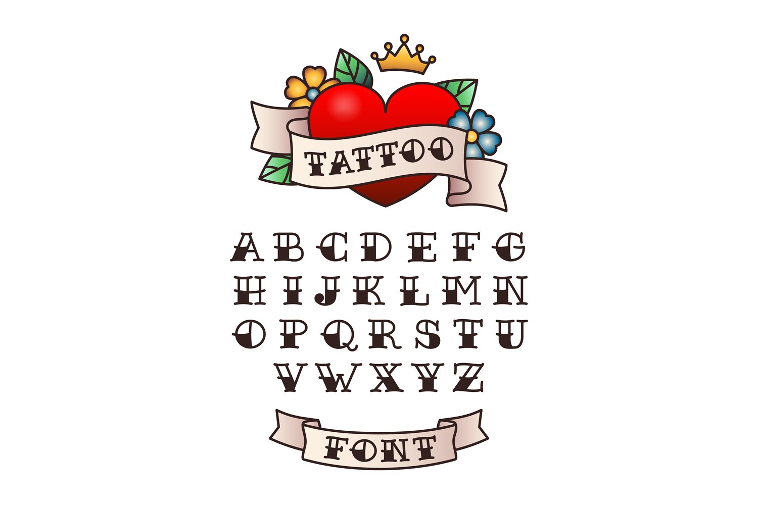 font traditional tattoo