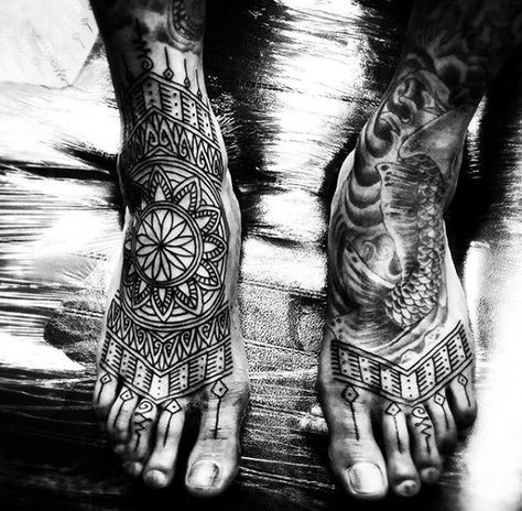 foot tattoo designs for males