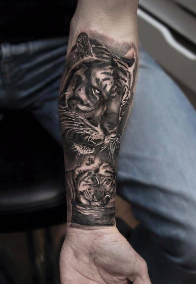 forearm tattoo tiger