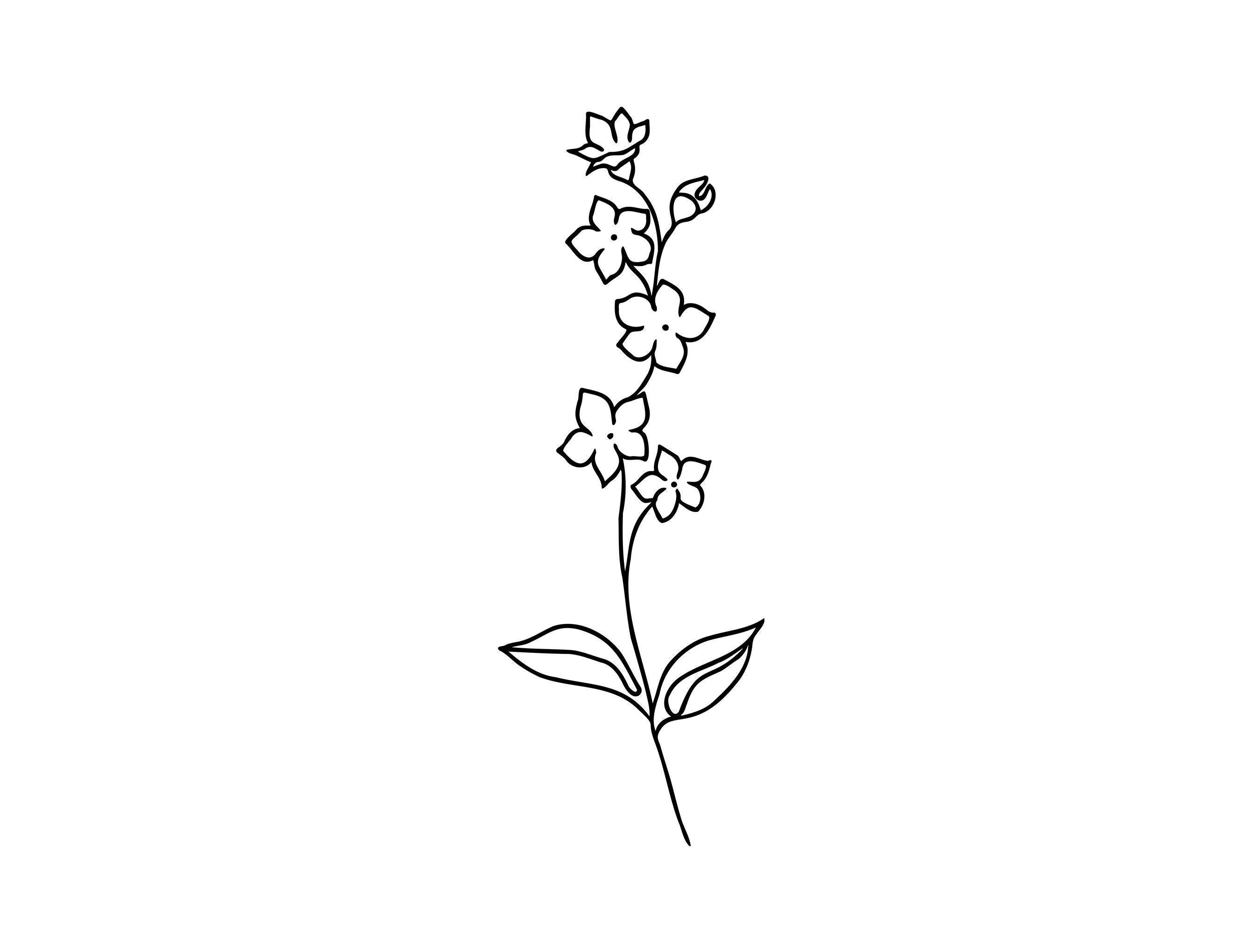 forget me not tattoo black