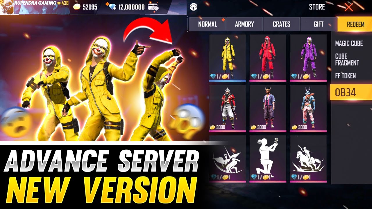 free fire advance server download ob34