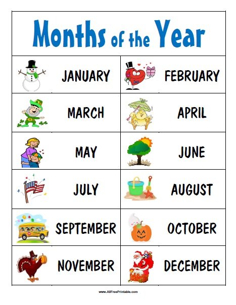 free printable months of the year labels