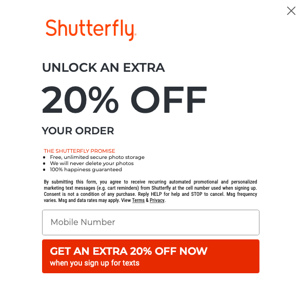 free shipping code shutterfly