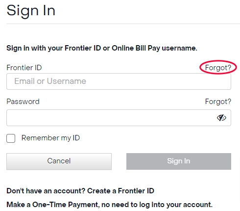 frontier id login