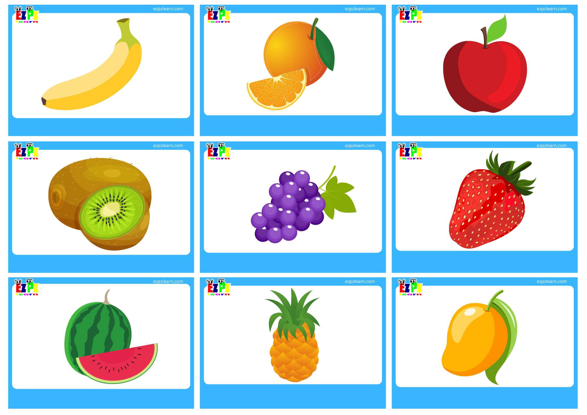 fruit flashcards