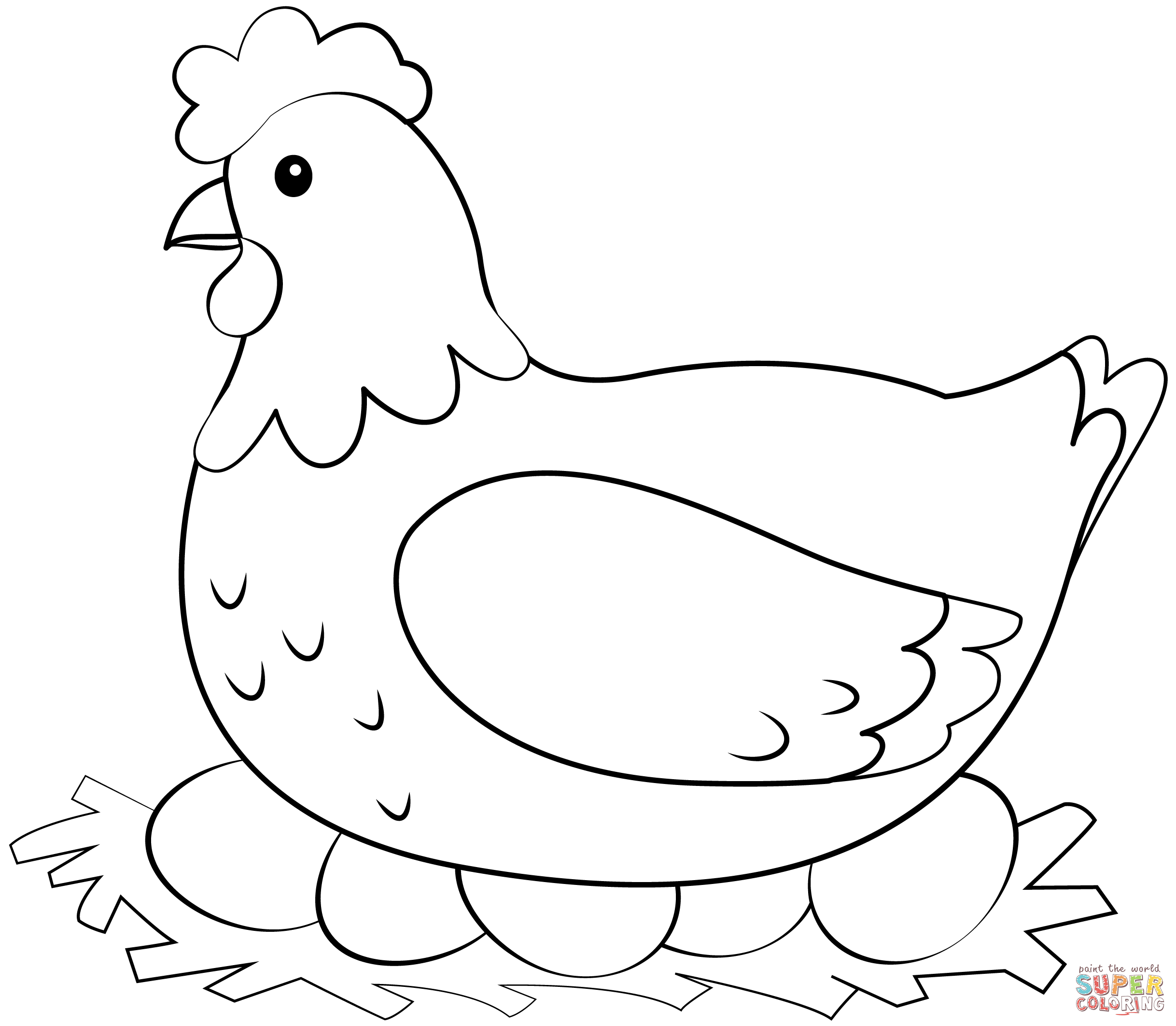 gallina para colorear