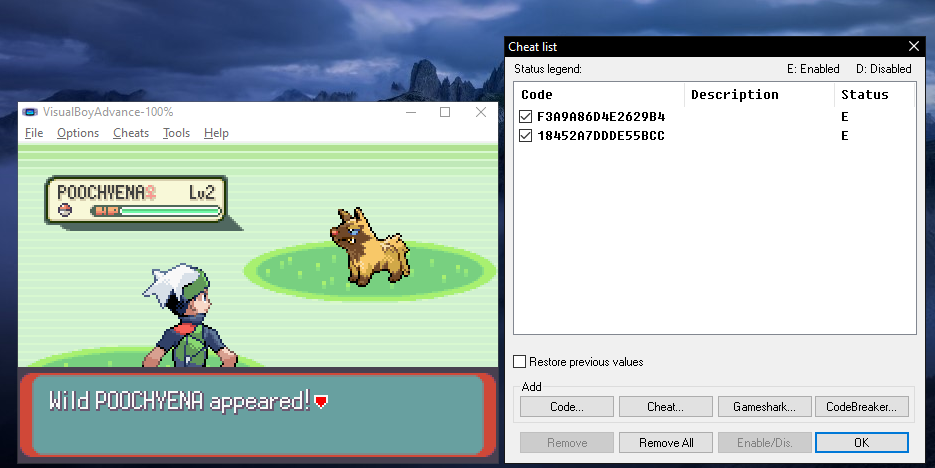 gameshark code file for pokemon emerald