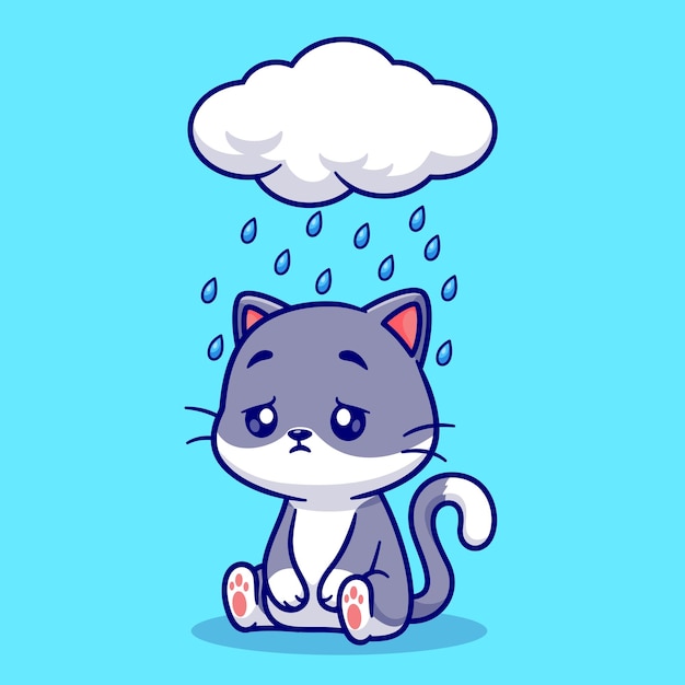 gato triste dibujo