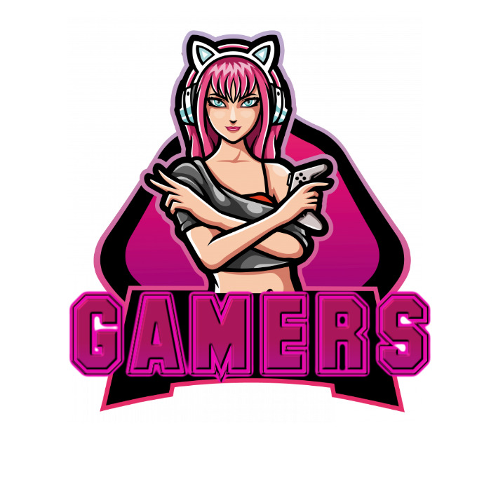 girl gaming logo template