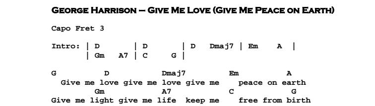 give me love chords george harrison