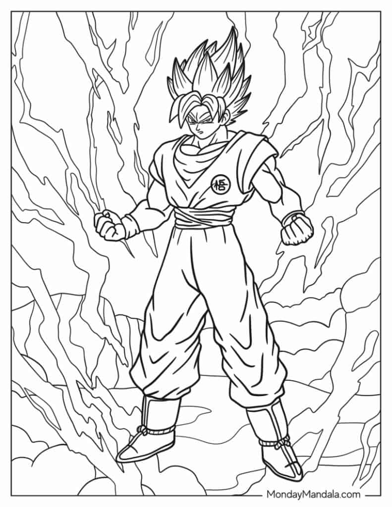 goku super saiyan 1 coloring pages