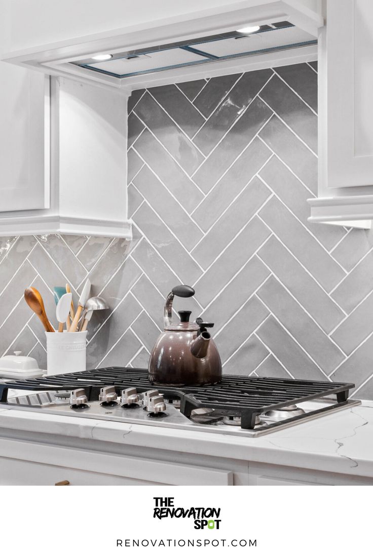 grey backsplash tile