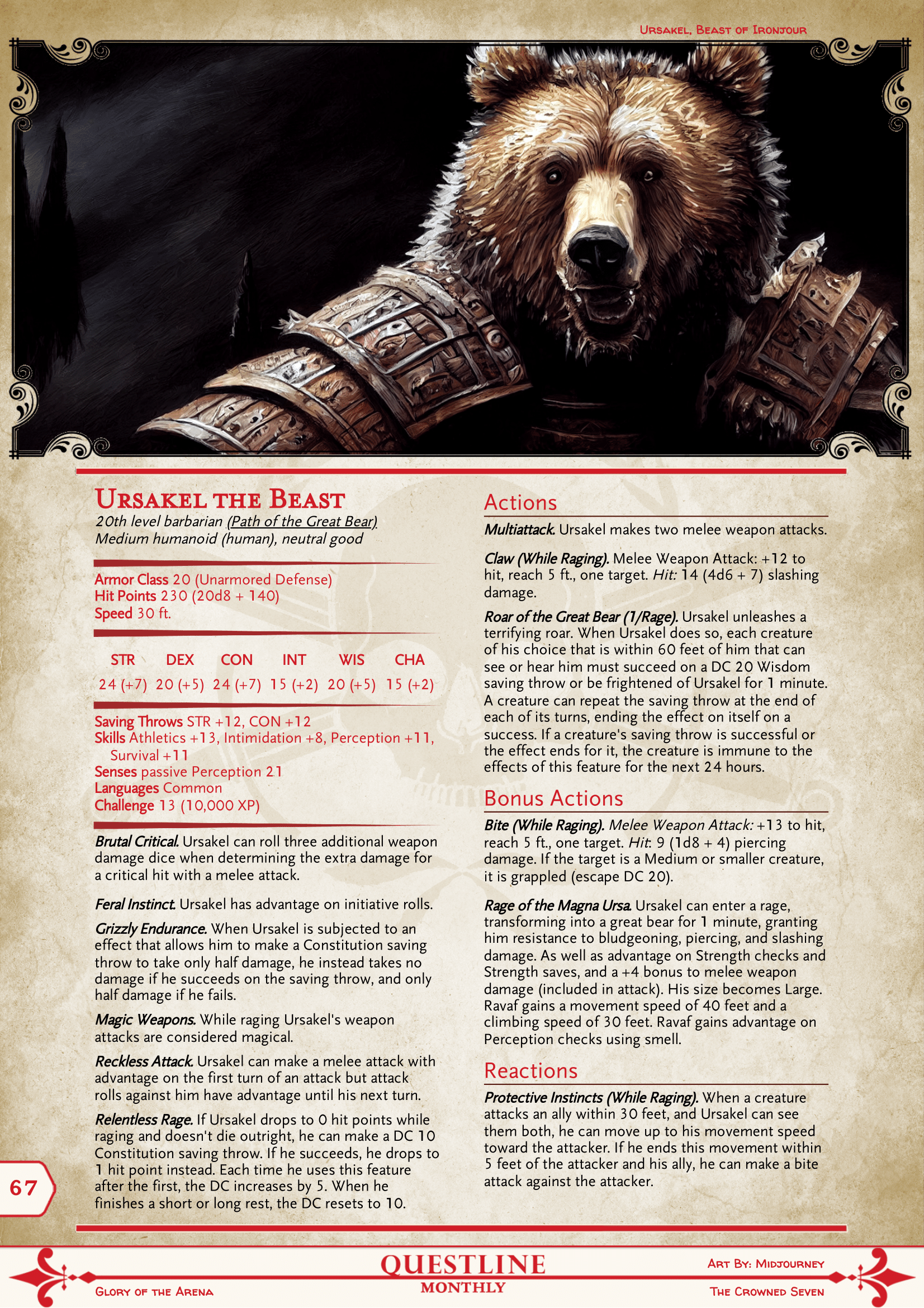 grizzly bear 5e