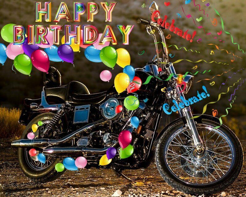 happy birthday biker gif