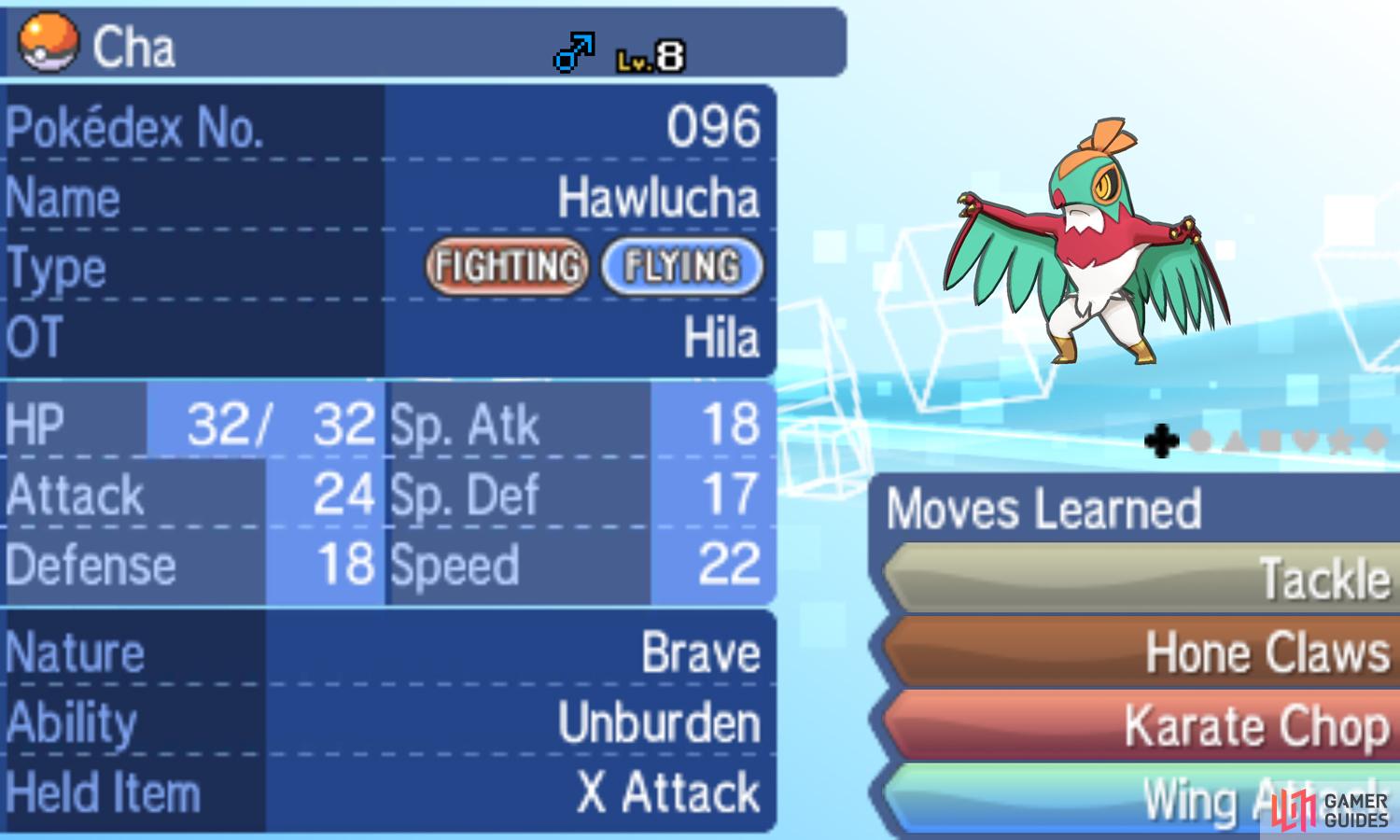 hawlucha pokemon ultra sun