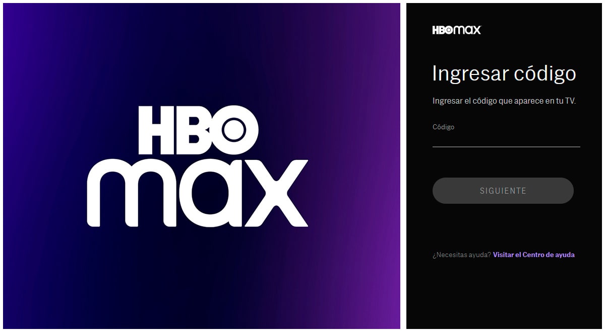 hbo max tv sign in introducir código