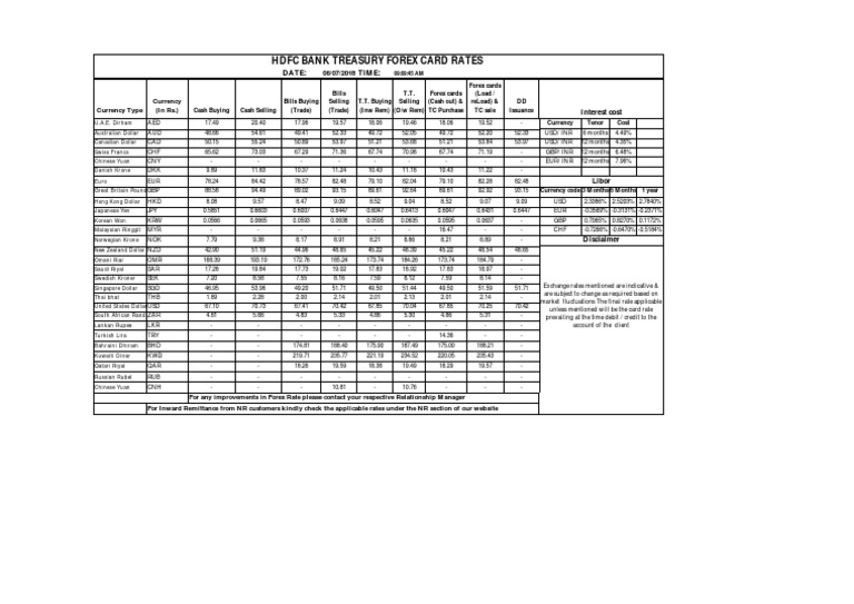 hdfc thai baht rate