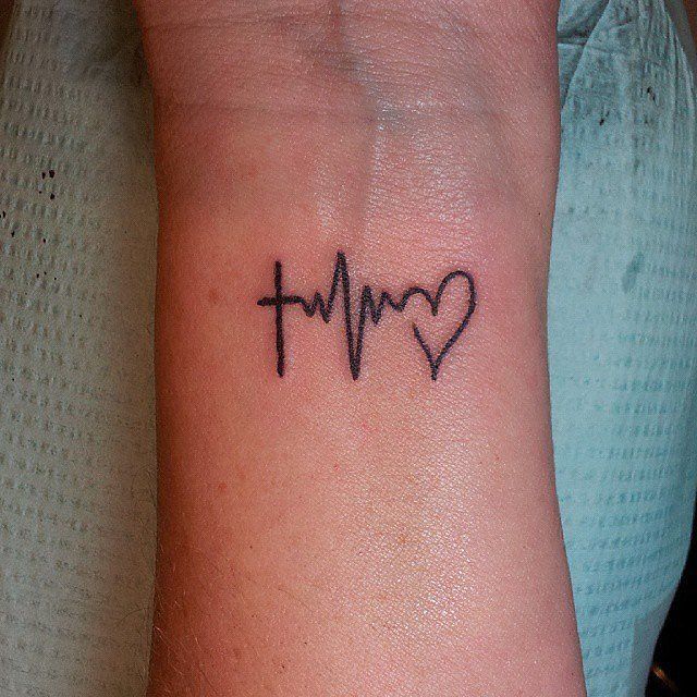 heartbeat wrist tattoo