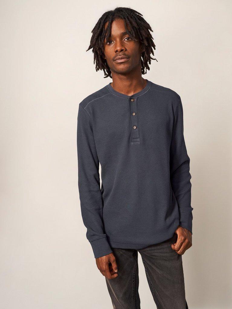 henley waffle tee