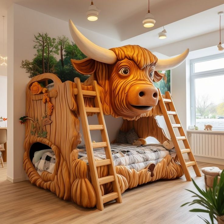 highland cow shaped bed