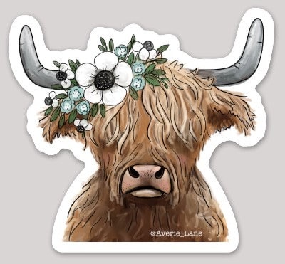 highland cow stickers