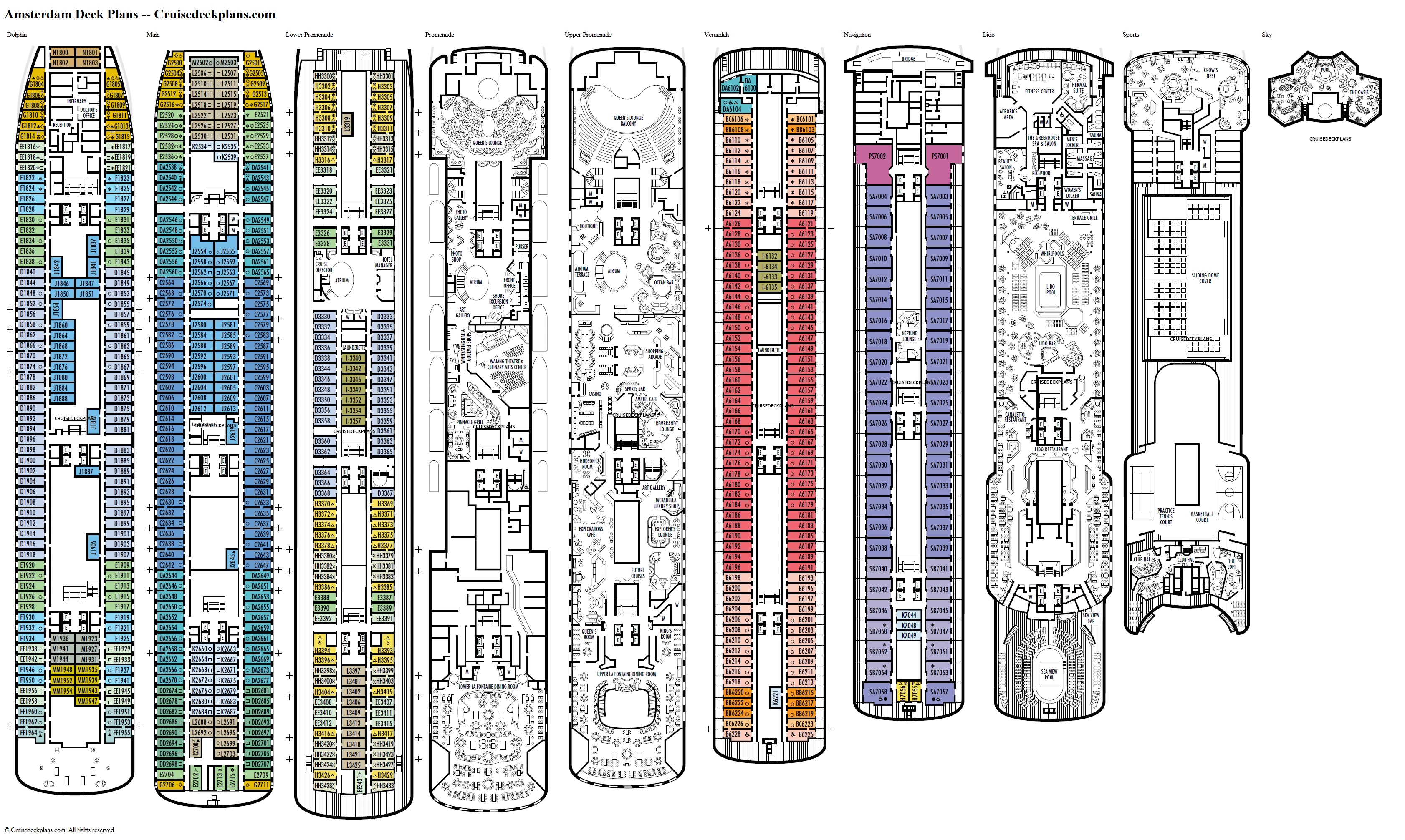 holland america deck plans