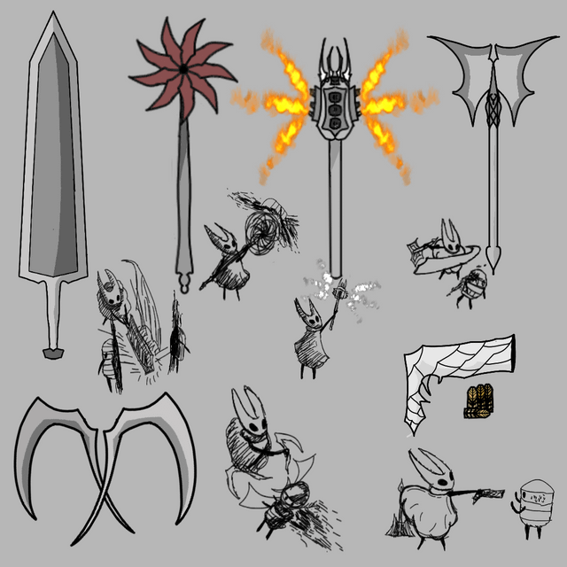 hollow knight different weapons