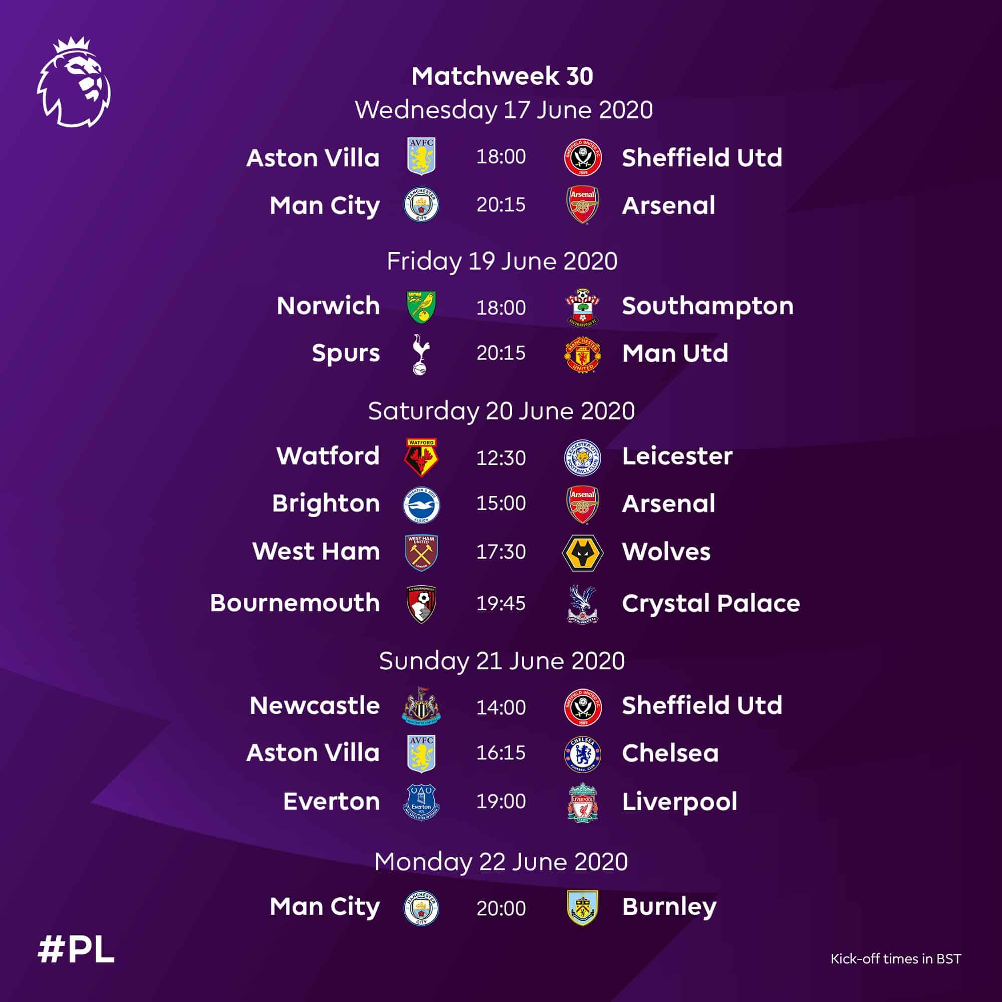 horario liga inglesa