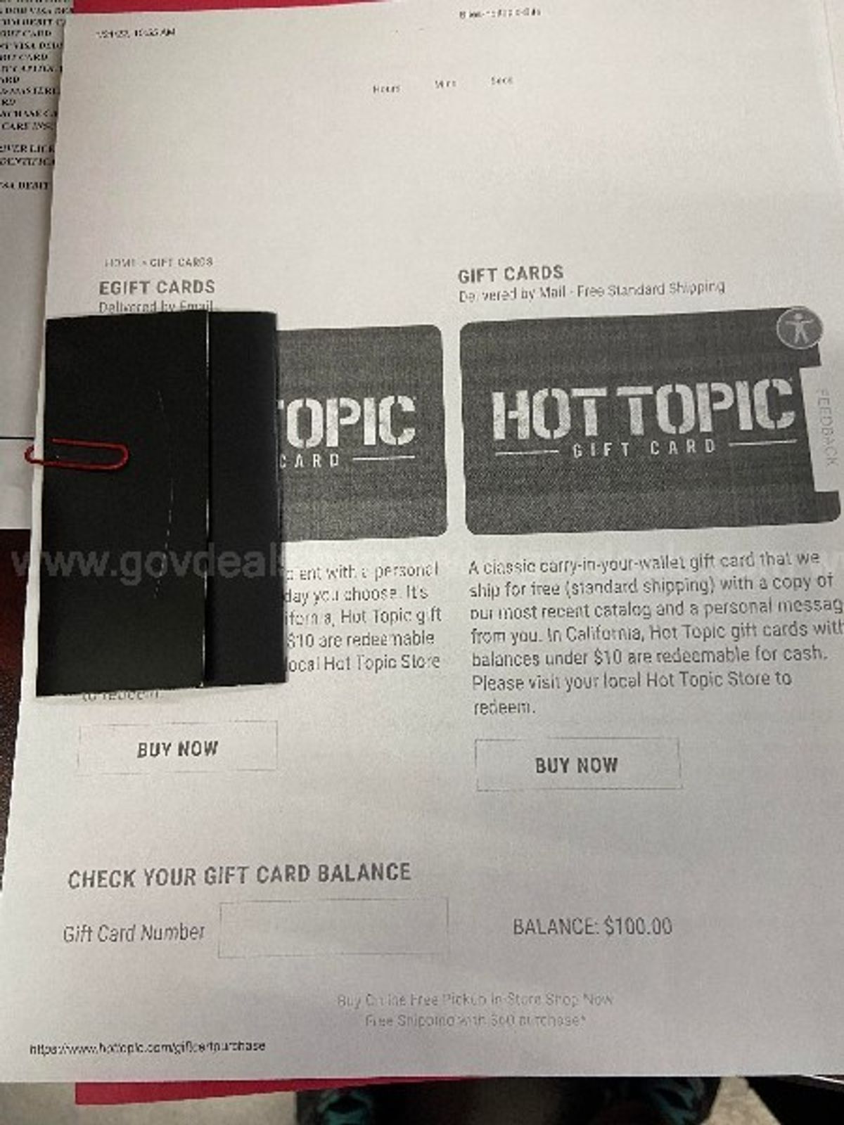 hot topic gift card balance check