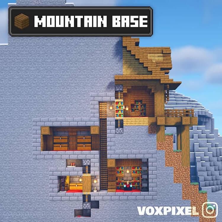 house inside a mountain minecraft