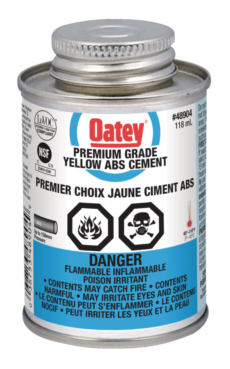 how long for oatey abs cement to dry