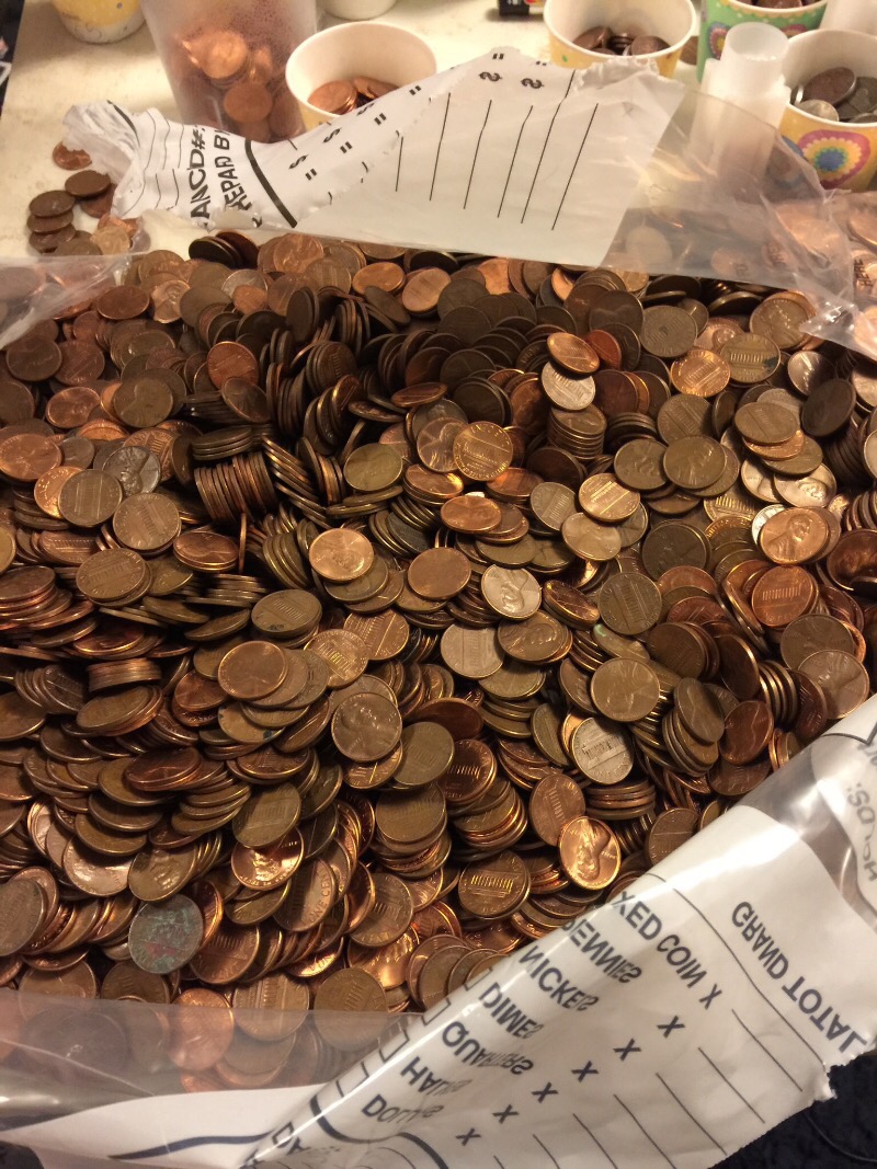 how many pennies are in 50 dollars