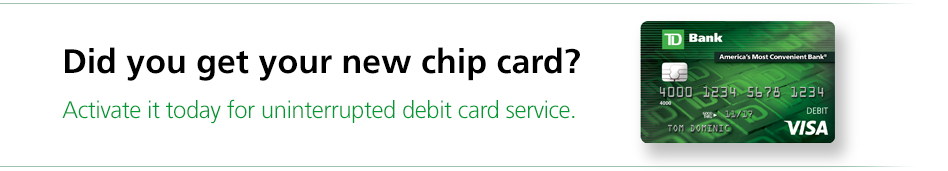 how to activate td debit card on app